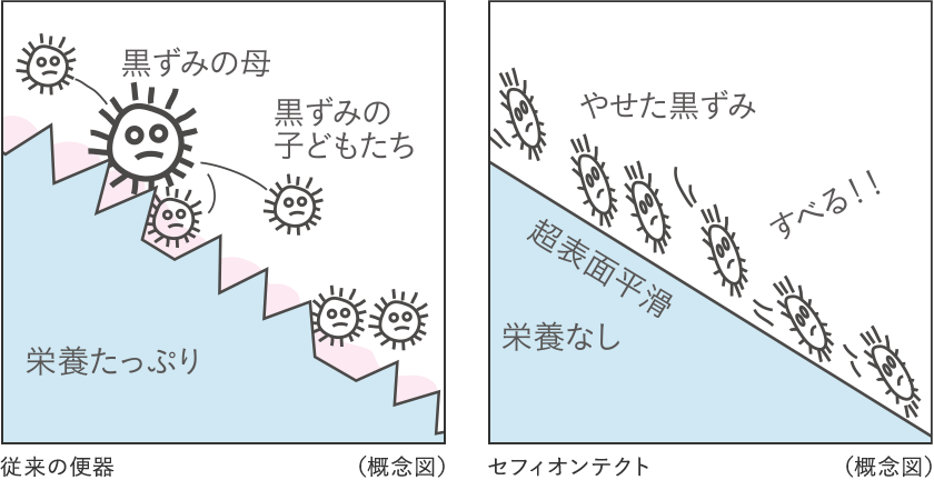 従来の便器・セフィオンテクト